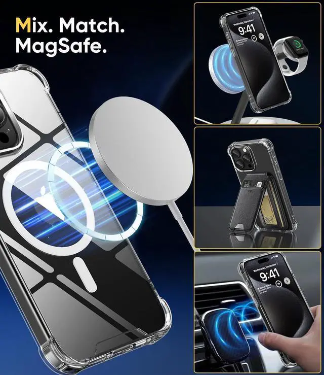 Alt view image 2 of 7 - [2024 New] for iPhone 14 Pro Max Case with MagSafe, Strongest Magnet, Military-Grade Protection, Non-Yellowing, Slim Promax Phone Case Mag Safe Bumper Thin Cover for Apple 14pro Max (Bumper Magnetic)