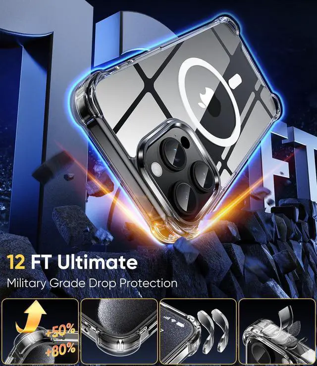 Alt view image 4 of 7 - [2024 New] for iPhone 14 Pro Max Case with MagSafe, Strongest Magnet, Military-Grade Protection, Non-Yellowing, Slim Promax Phone Case Mag Safe Bumper Thin Cover for Apple 14pro Max (Bumper Magnetic)