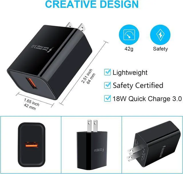 Alt view image 4 of 7 - Adaptive Fast Charger Android Charger with 3ft USB Type C Cable Fast Charging for Samsung Galaxy A56 A32 5G A16 A15 A14 A13 A12 A55 A54 A53 A52 A36 A35 A06 A04S A03S S25 Ultra S24 FE S23 S22 S21 S20