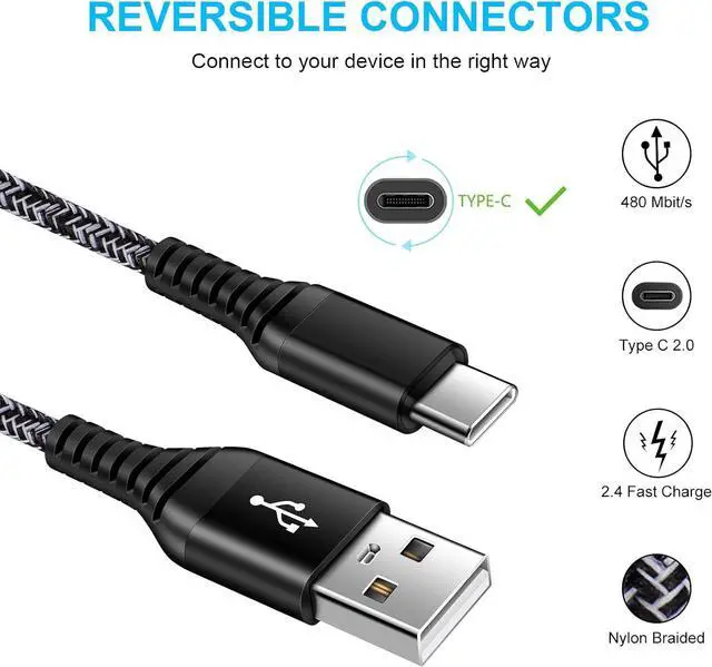 Alt view image 7 of 7 - Adaptive Fast Charger Android Charger with 3ft USB Type C Cable Fast Charging for Samsung Galaxy A56 A32 5G A16 A15 A14 A13 A12 A55 A54 A53 A52 A36 A35 A06 A04S A03S S25 Ultra S24 FE S23 S22 S21 S20