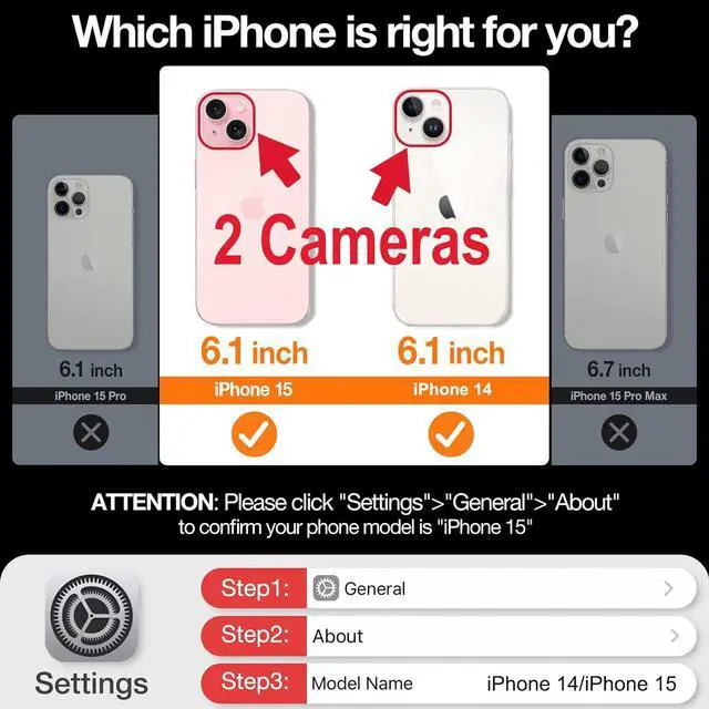 Alt view image 7 of 7 - TORRAS Magnetic Shockproof for iPhone 15 Case iPhone 14 Case, 12FT Military Grade Drop Protection, Translucent Slim Protective Anti-Scratch, Black