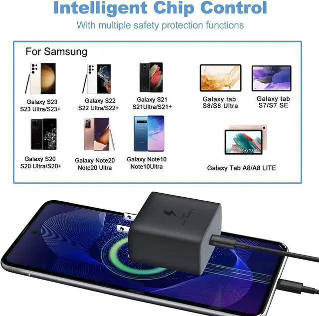 Alt view image 3 of 7 - 45W Samsung Charger Type C Super Fast Charging 2Pack USB C Android Charger for Samsung Galaxy S23 Ultra/S23/S23+/S22/S22 Ultra/+/S20/S21, i Phone 15 Charger, Galaxy Tab S7/S8,PD3.0,PPS,QC 4.0