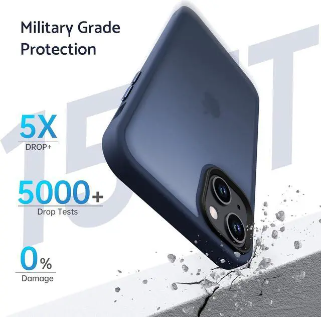 Alt view image 2 of 7 - Anqrp Designed for iPhone 14/13 Case, [Support Wireless Charging] Soft Silicone Slim Anti-Scratch Case for iPhone 14/13 6.1 inch, Blue
