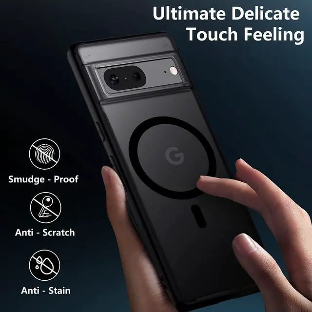 Alt view image 4 of 6 - TIANNIUKE Magnetic Case for Google Pixel 7, Translucent Matte Anti-Fingerprint,Compatible with MagSafe,Slim Fit Shockproof Protective Phone Case for Pixel 7 Case (2022) -Black