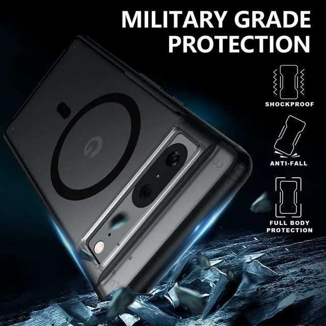 Alt view image 5 of 6 - TIANNIUKE Magnetic Case for Google Pixel 7, Translucent Matte Anti-Fingerprint,Compatible with MagSafe,Slim Fit Shockproof Protective Phone Case for Pixel 7 Case (2022) -Black