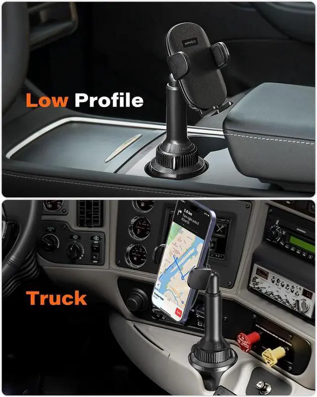 Alt view image 6 of 7 - APPS2Car Universal Car Cup Phone Holder | Quick Extension Long Arm | 360° Swivel | Adjustable for iPhone, Samsung, Google, and All Smartphones | Stable & No Shake Design
