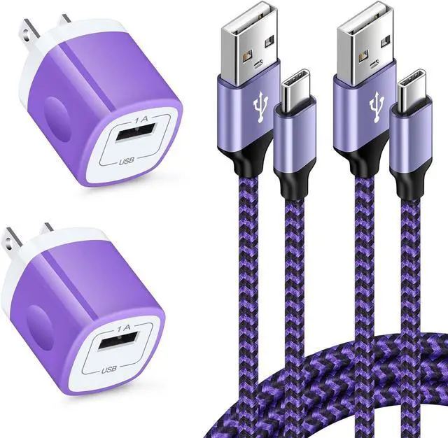 Main image of Fast Charging USB Type C Wall Charger for Samsung Galaxy Note 20 S25 S24 S23 S22 S21 S20 FE/Ultra 5G S10 A16 A35 A55 A15 A54 A14 A56,5V/1A Single Power Adapter Charger Block Cube 6ft USB C Cable,2Pack