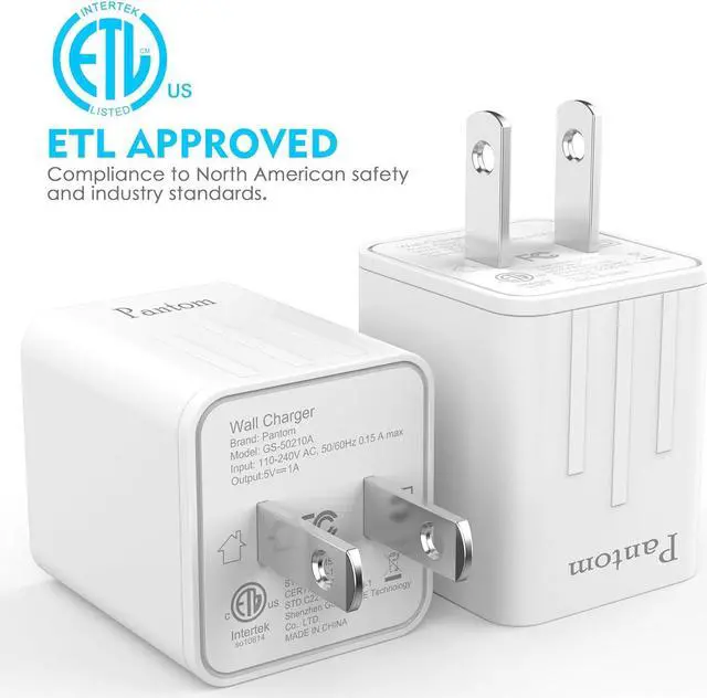 Alt view image 4 of 7 - Dual Port Wall Charger Plug with 5-Feet Cable Charge Sync Compatible with iPhone 14/14 Pro Max/13/12/12 Mini/11/X/8/8 Plus/7/6/5 iPods iPads Airpods (2-Packs)(Black) (White)