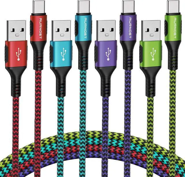 Main image of USB C Cable 4pack 6ft Type C Charger Nylon Braided USB C Charger Cord Fast Charging Cable for Samsung Galaxy S21 S20 S10 Plus Note 10 LG Google Pixel Moto etc