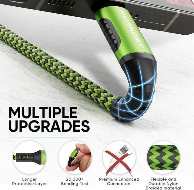 Alt view image 3 of 7 - USB C Cable 4pack 6ft Type C Charger Nylon Braided USB C Charger Cord Fast Charging Cable for Samsung Galaxy S21 S20 S10 Plus Note 10 LG Google Pixel Moto etc