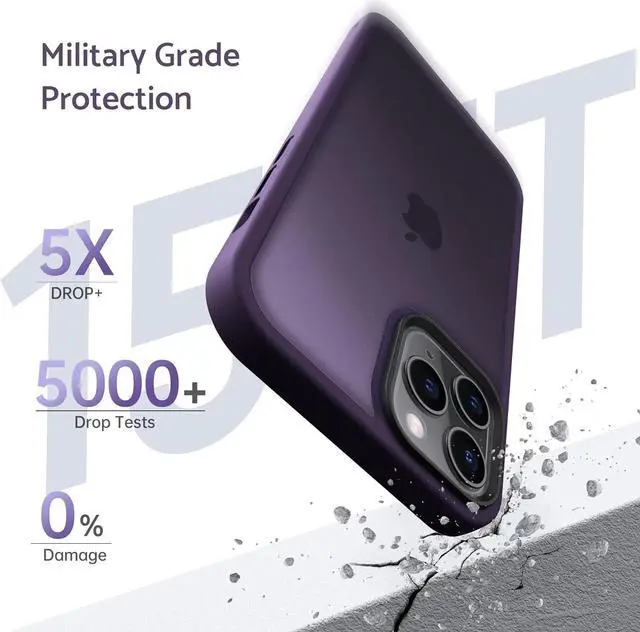 Alt view image 2 of 7 - Anqrp Designed for iPhone 11 Pro Case, [Support Wireless Charging] Soft Silicone Slim Anti-Scratch Phone Case for iPhone 11 Pro 5.8 inch, Dark Purple