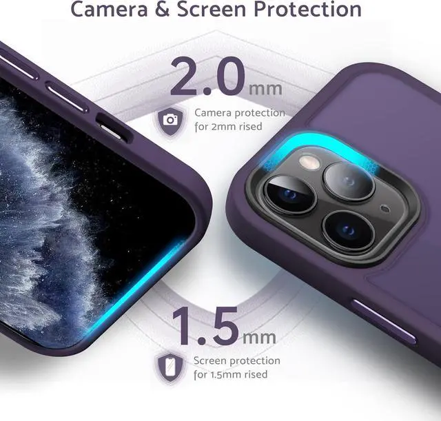 Alt view image 5 of 7 - Anqrp Designed for iPhone 11 Pro Case, [Support Wireless Charging] Soft Silicone Slim Anti-Scratch Phone Case for iPhone 11 Pro 5.8 inch, Dark Purple