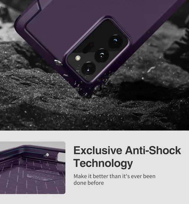 Alt view image 4 of 7 - SURITCH for Samsung Galaxy Note 20 Ultra Case (Only) 6.9-inch, [2 Front Frames][Built-in Screen Protector] Full-Body Protective Rugged Heavy Duty Shockproof Phone Cover-(Dark Purple)