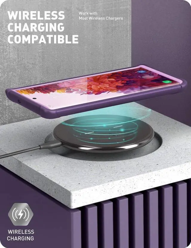 Alt view image 7 of 7 - i-Blason Ares Series Designed for Samsung Galaxy S20 FE 5G Case (2020 Release), Dual Layer Rugged Clear Bumper Case with Built-in Screen Protector (Purple)