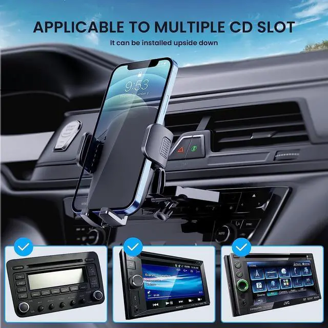 Alt view image 6 of 6 - TICILFO Phone Mount for Car Phone Holder Mount Upgraded Metal CD Slot Phone Holder Car Cell Phone Holder Thick Cases Friendly iPhone Holder for Car Mount for CD Player Fit for All iPhone Smartphone