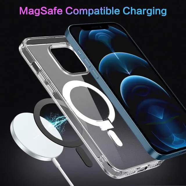 Alt view image 6 of 7 - DUEDUE for iPhone 12 Case, iPhone 12 Pro Magnetic Case with Invisible Stand [Compatible with Magsafe], Clear Protective Cover Transparent Shockproof Phone Case for iPhone 12/12 Pro 6.1", Clear