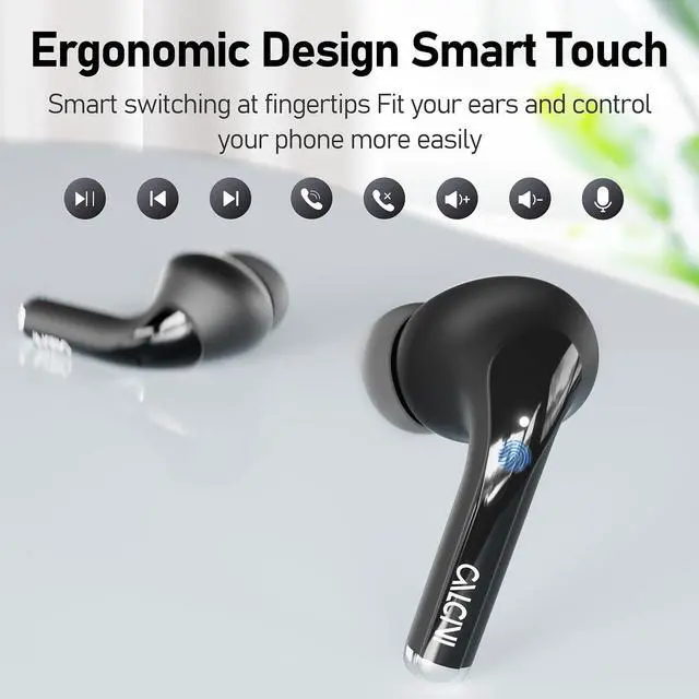 Alt view image 3 of 7 - Wireless Earbuds, Bluetooth Headphones 5.3 with LED Power Display Charging Case,True Wireless Earphones Deep Bass Stereo Sound TWS Microphone, IP67Waterproof for Sleep Sport Workout GamBlack