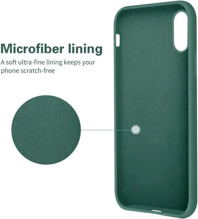 Alt view image 6 of 7 - OTOFLY iPhone XR Case, [Military Grade Drop Protection] Premium Soft Liquid Silicone Rubber Full-Body Protective Bumper Case for iPhone XR 6.1 inch Pine Green