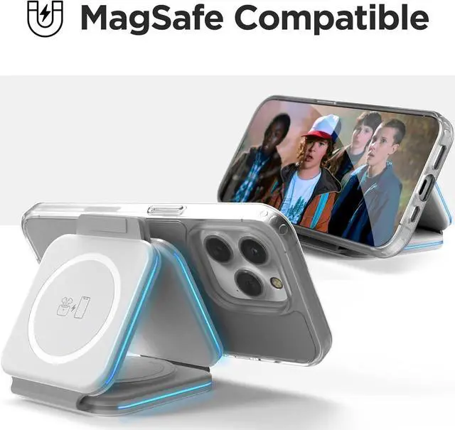 Alt view image 3 of 7 - 2-Pack Travel 3 in 1 Charging Stations for Multiple Apple Devices - Designed for iPhone, Watch and AirPods, Magnetic Wireless Charging - Foldable Design, Compatible with MagSafe Products