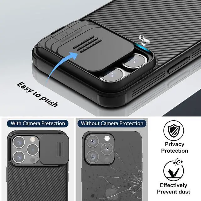 Alt view image 6 of 7 - Nillkin for iPhone 15 Pro Max Magnetic Case with Camera Cover, CamShield Pro 15 Pro Max 5G Case 6.7, Black