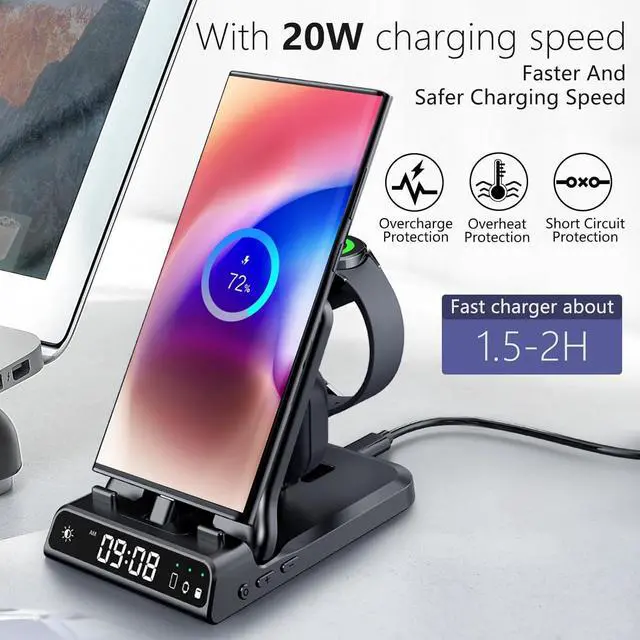Alt view image 2 of 7 - 25W USB C Fast Charging Station for  701S Foldable 3 in 1 Charging Dock Stand for Galaxy S25/S24/Z Flip 7/Fold 7/A56/A36/USB C Buds Charger for  Galaxy Watch Ultra/8/7/6/5