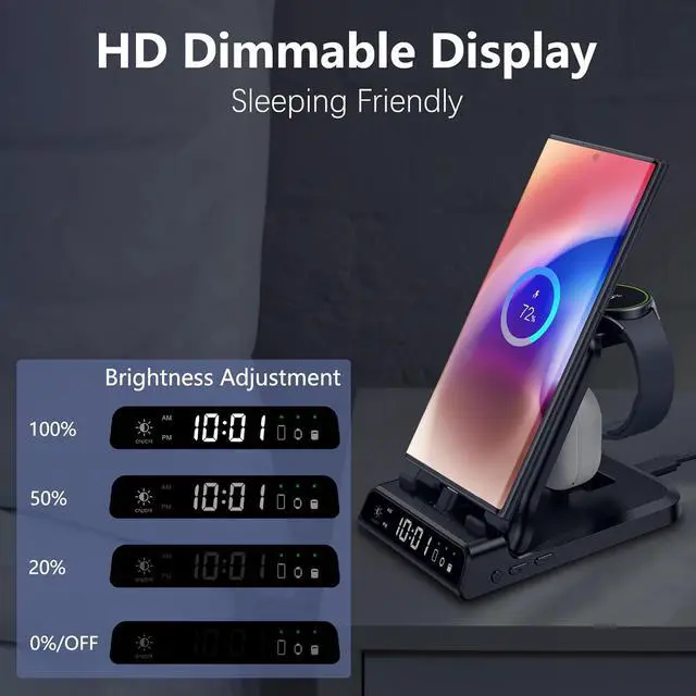 Alt view image 4 of 7 - 25W USB C Fast Charging Station for  701S Foldable 3 in 1 Charging Dock Stand for Galaxy S25/S24/Z Flip 7/Fold 7/A56/A36/USB C Buds Charger for  Galaxy Watch Ultra/8/7/6/5