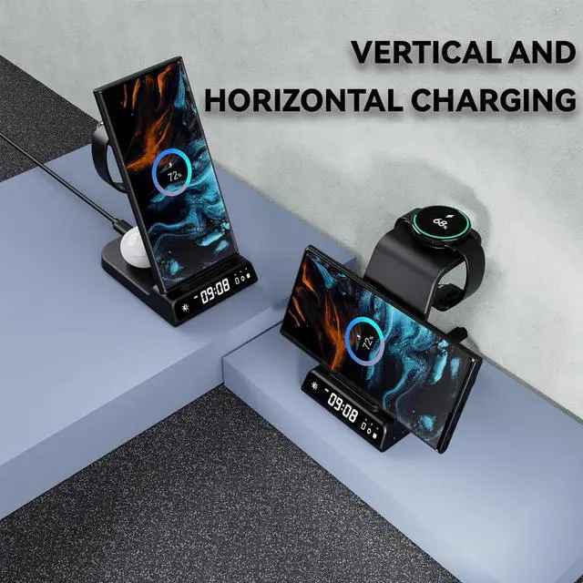 Alt view image 6 of 7 - Wireless Charger for Samsung Devices, 4 in 1 Wireless Charging Station for Galaxy S24 Ultra/Z Fold6/Z Flip6/S24/S23 Ultra, Charging Station for Galaxy Watch 6/6 Classic/5/5 Pro/4, Galaxy Buds3 Pro/3/2