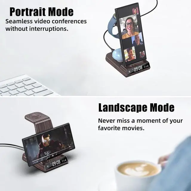 Alt view image 5 of 7 - Wireless Charger for Samsung Charging Station, 3 in 1 Android Phone Wireless Charger for Samsung Galaxy S24 Ultra/S23 Ultra/Z Flip 5/Fold 5/Buds, Charger for Galaxy Watch 6/5 (for Samsung Watch Only)