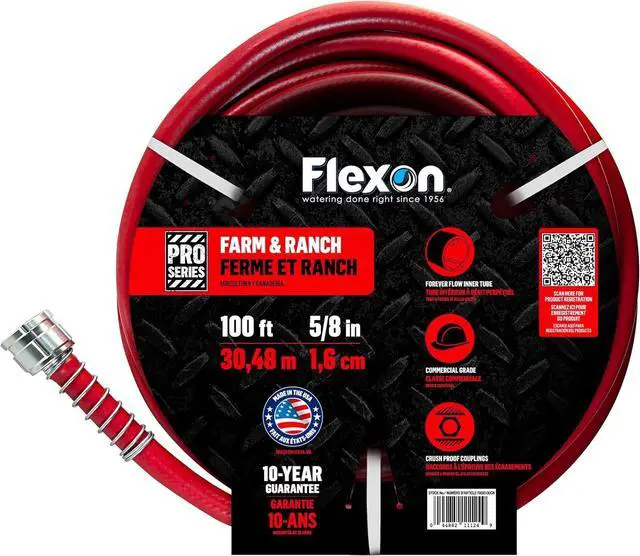 Main image of Flexon FA58100CN Farm and Ranch Garden Hose, 100 ft, Red
