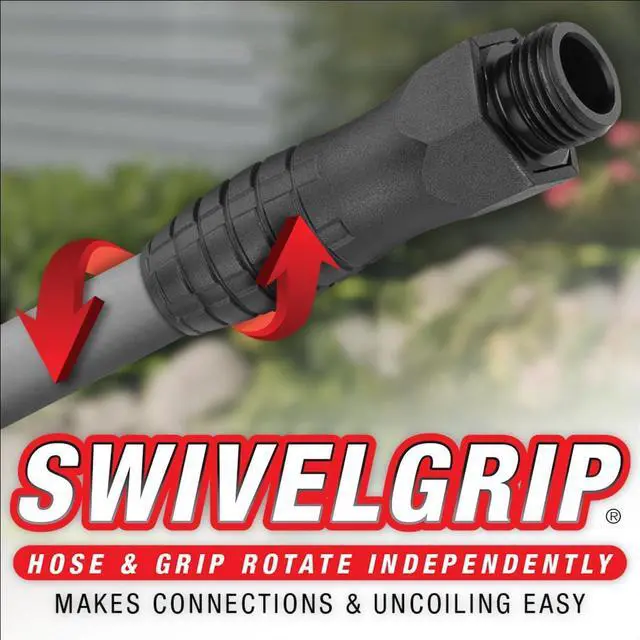Alt view image 4 of 7 - Flexzilla Colors SwivelGrip® Garden Hose, 5/8" x 100', 3/4" - 11 1/2 GHT Fittings, Slate Grey