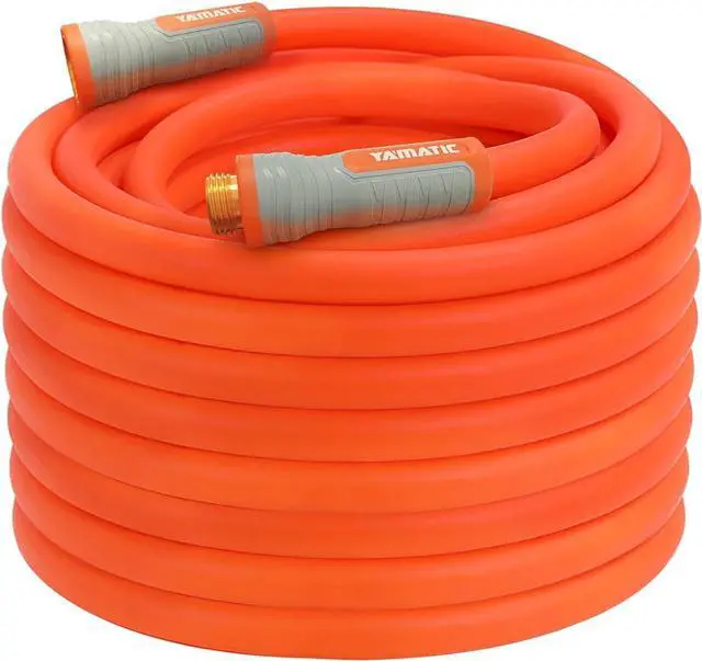 Main image of YAMATIC Heavy Duty Garden Hose 5/8 in x 75 ft with Swivel Fitting, Super Flexible Water Hose, All-weather, Lightweight, Burst 600 PSI