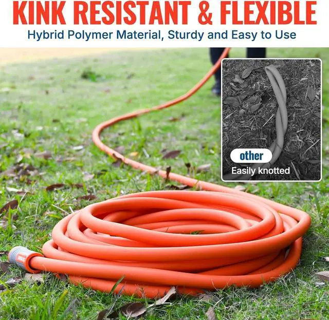 Alt view image 7 of 7 - YAMATIC Heavy Duty Garden Hose 5/8 in x 75 ft with Swivel Fitting, Super Flexible Water Hose, All-weather, Lightweight, Burst 600 PSI