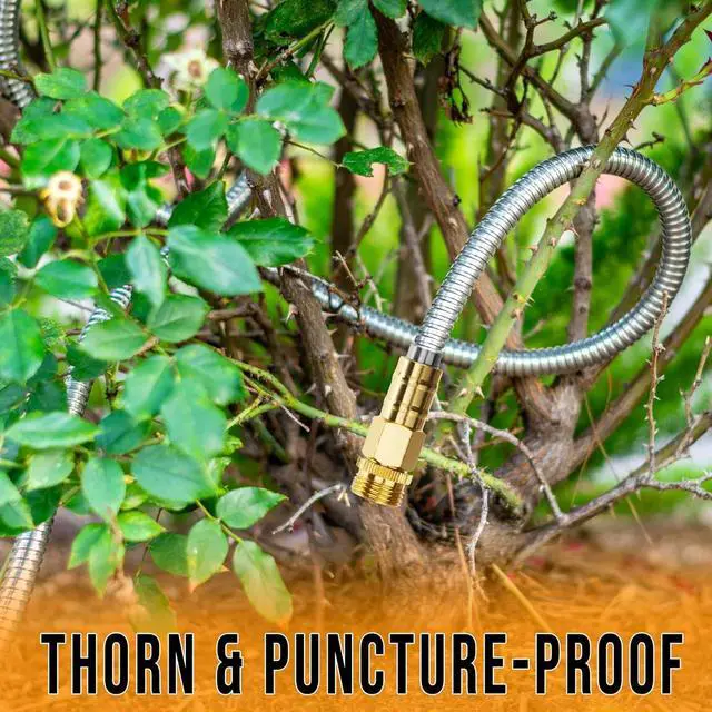 Alt view image 6 of 7 - Tardigrade Metal Garden Hose 50 FT, Heavy Duty 304 Stainless Steel Water Hoses, Unmatched Durability, Flexible, No Kink & Tangle, Lightweight, Pet & Rust Proof for Outdoor Lawn Yard