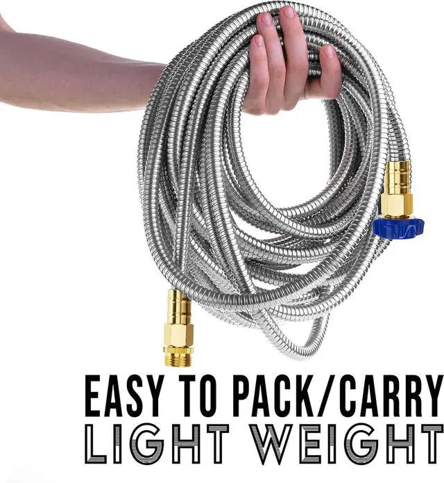 Alt view image 7 of 7 - Tardigrade Metal Garden Hose 50 FT, Heavy Duty 304 Stainless Steel Water Hoses, Unmatched Durability, Flexible, No Kink & Tangle, Lightweight, Pet & Rust Proof for Outdoor Lawn Yard