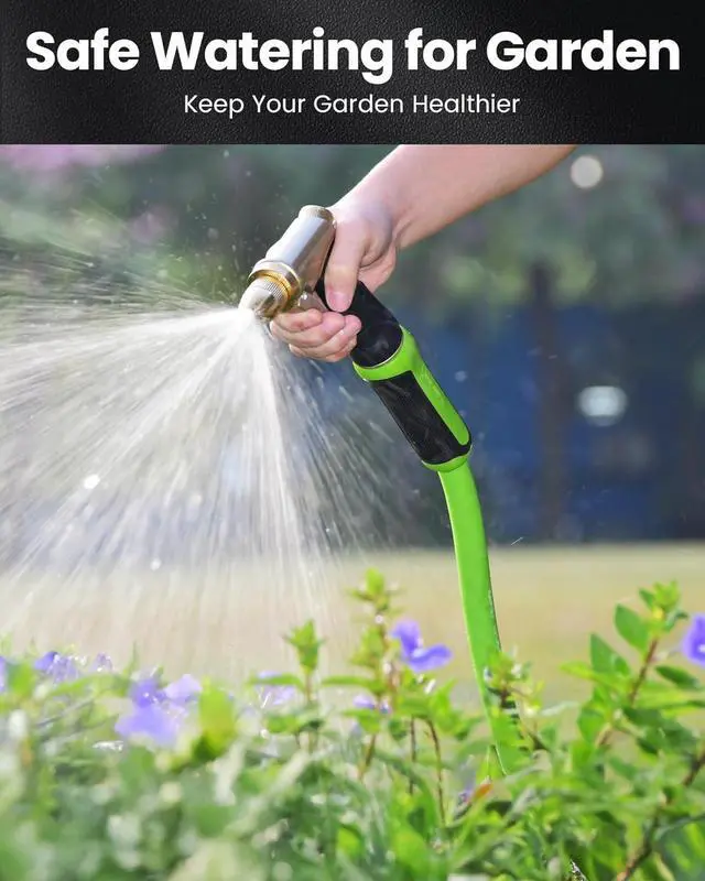 Alt view image 7 of 7 - RAINPOINT Garden Hose 50ft - Flexible Heavy Duty Water Hose with Swivel Grip - Lightweight, Hybrid Rubber, 5/8", Male to Female
