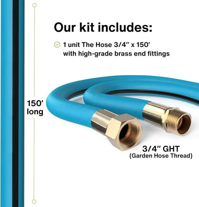 Alt view image 4 of 6 - AEROMIXER THE HOSE - 3/4 Inch Garden Hose 150 Ft.,650 PSI Industrial Garden Hose 150Ft - Durable Commercial Water Hose - Commercial Grade Heavy Duty Hose, 150 Ft Garden Hose Heavy Duty - (1 Hose)