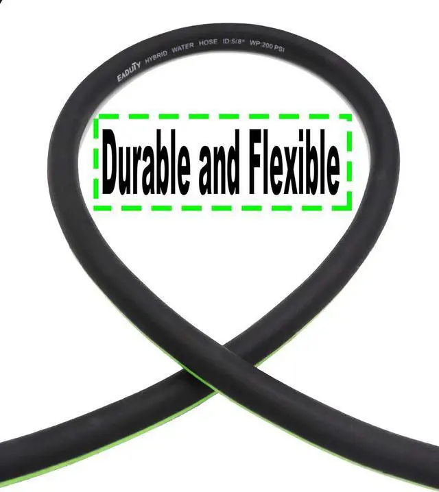 Alt view image 2 of 6 - Hybrid Garden Hose 5/8 IN. x 50 FT, Heavy Duty, Lightweight, Flexible with Swivel Grip Handle and Solid Brass Fittings