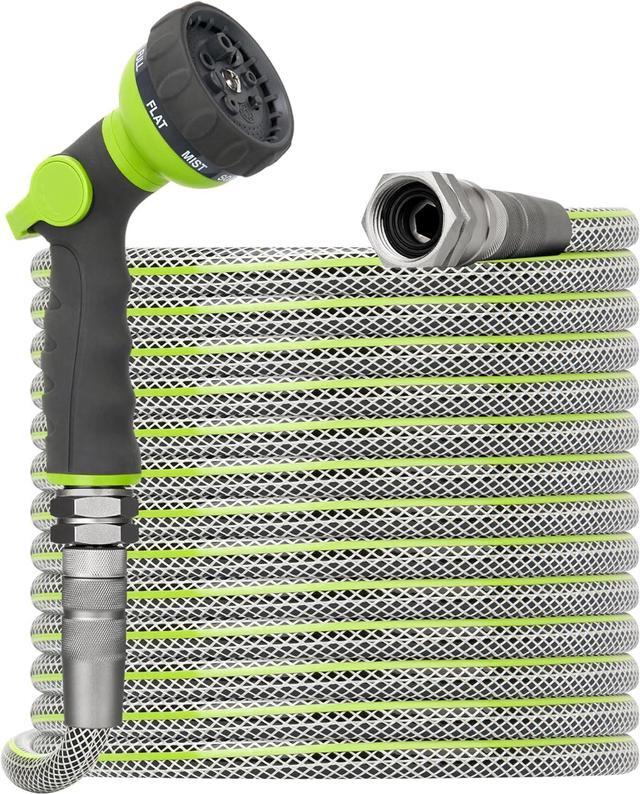 Main image of Flexible Garden Hose 100 FT - Heavy Duty Non-Expandable 100FT Outdoor Water Hose Pipe, 1/2" x 100Feet, 3/4" Solid Swivel Fittings, 100 Feet, Kink and Leak Proof