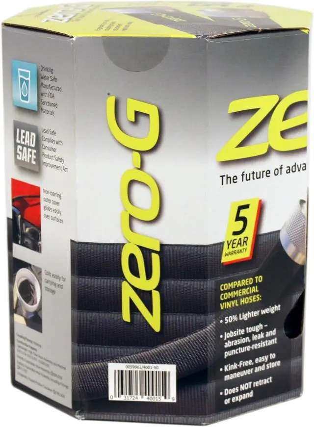Alt view image 2 of 7 - Zero-G 5/8 in. D X 50 ft. L Black Aluminum Garden Hose