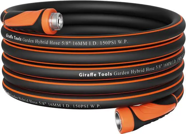 Main image of Giraffe Tools Garden Hose 50ft x 5/8", Water Hose Heavy Duty, Flexible, Lightweight Hybrid Hose with Swivel Handle, Male to Female Fittings, Burst 600 PSI