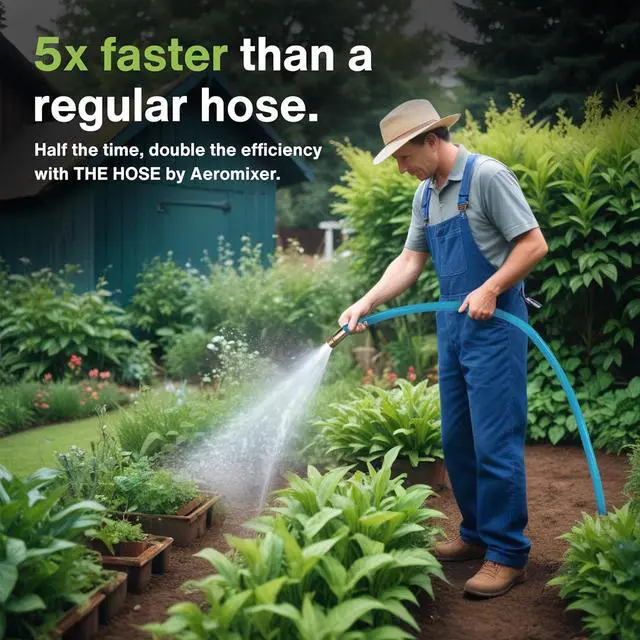 Alt view image 2 of 7 - Aeromixer THE HOSE - 1 Inch Garden Hose 50 Ft, Kink Free Commercial Garden Hoses, Heavy Duty Industrial Water Hoses for Outdoors, 650 PSI High-Pressure Watering Tool for Farming and Gardening