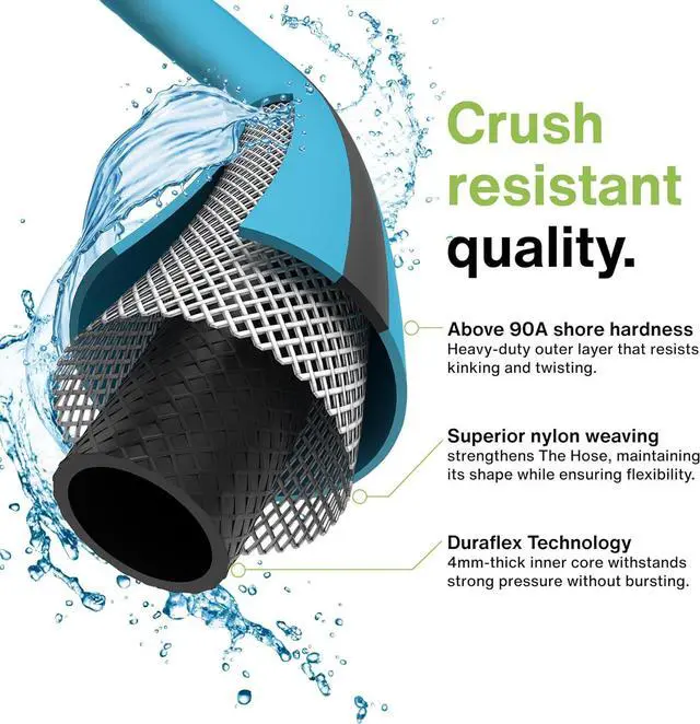 Alt view image 5 of 7 - Aeromixer THE HOSE - 1 Inch Garden Hose 50 Ft, Kink Free Commercial Garden Hoses, Heavy Duty Industrial Water Hoses for Outdoors, 650 PSI High-Pressure Watering Tool for Farming and Gardening