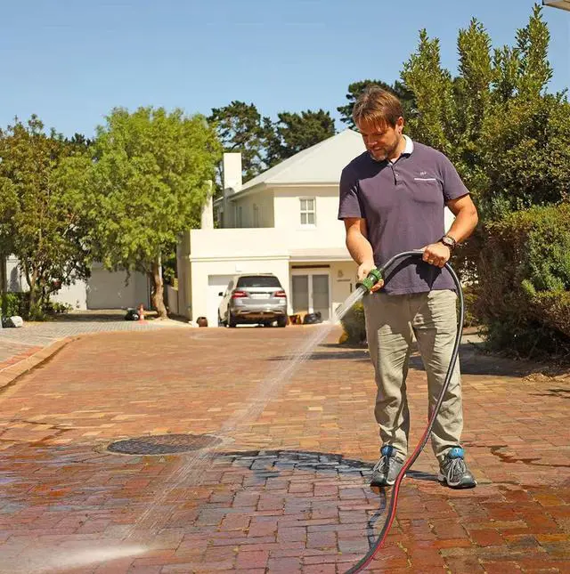 Alt view image 6 of 6 - Hybrid Garden Hose 5/8 IN. x 50 FT, Heavy Duty, Lightweight, Flexible with Swivel Grip Handle and Solid Brass Fittings, Gray+Red