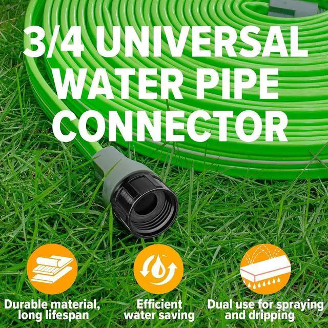 Alt view image 2 of 6 - LAVEVE Sprinkler Soaker Hose for Yard 100 FT, Heavy Duty Garden Water Hoses with Stakes, Sprinklers System for Lawn, Flexible Drip Irrigation Tubing (50FT x 2 Pack)