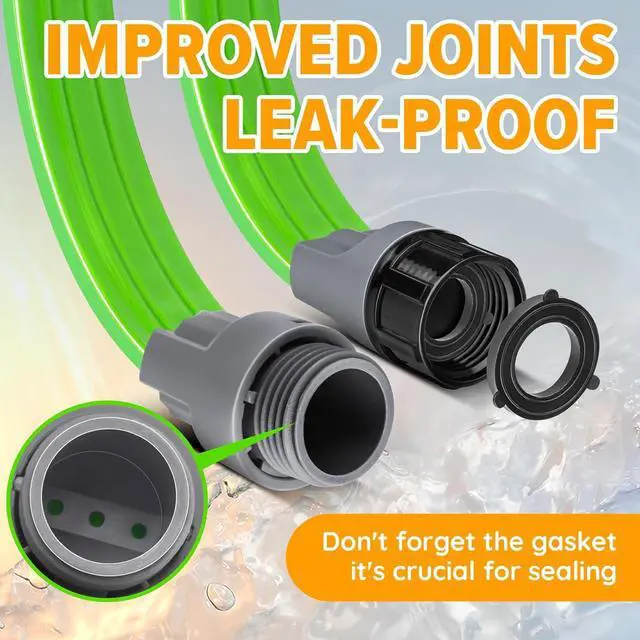 Alt view image 3 of 6 - LAVEVE Sprinkler Soaker Hose for Yard 100 FT, Heavy Duty Garden Water Hoses with Stakes, Sprinklers System for Lawn, Flexible Drip Irrigation Tubing (50FT x 2 Pack)