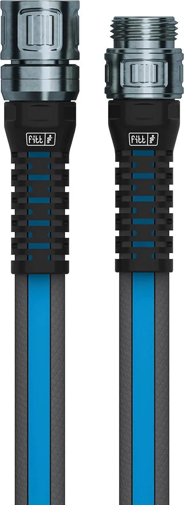Alt view image 2 of 5 - FITT Force Pro Water Hose, Lightweight Ultra Flexible Durable Kink-Free Heavy-Duty Commercial Grade Flat Garden Hose, Grey and Blue, 150-Feet x 5/8-Inch