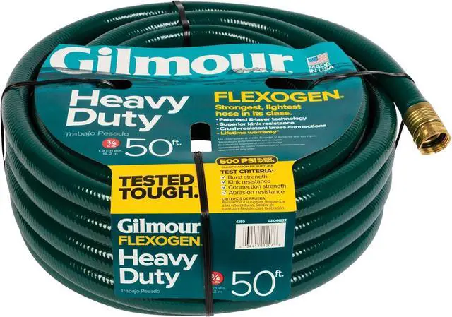 Alt view image 5 of 6 - Gilmour Flexogen 3/4 in x 50 ft Garden Hose, Heavy Duty Water Hose, Flexible and Kink Resistant Outdoor Hose, Green