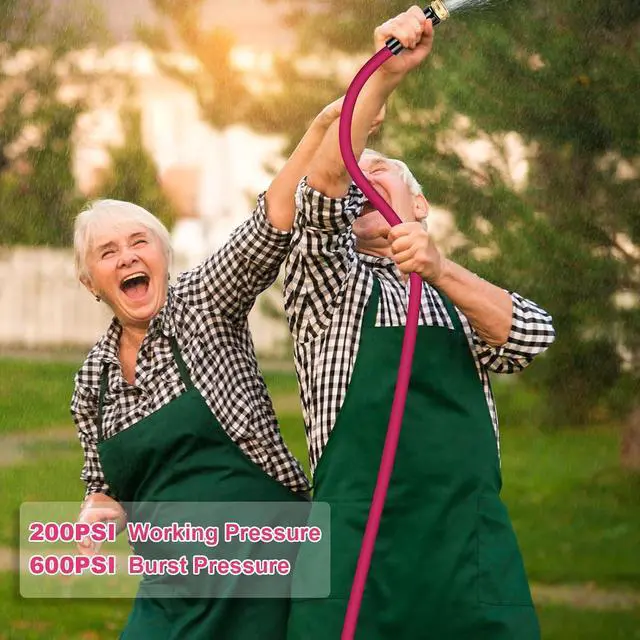 Alt view image 5 of 7 - WELLUCK Garden Hose 5/8 in x 10 ft, Heavy Duty Durable Anti Kink Flexible Garden Water Hose for Drinking Water Safe BPA Free, All-weather Lightweight Water Hose for Garden RV Camper Marine