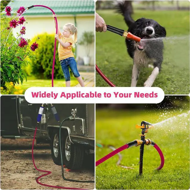 Alt view image 7 of 7 - WELLUCK Garden Hose 5/8 in x 10 ft, Heavy Duty Durable Anti Kink Flexible Garden Water Hose for Drinking Water Safe BPA Free, All-weather Lightweight Water Hose for Garden RV Camper Marine