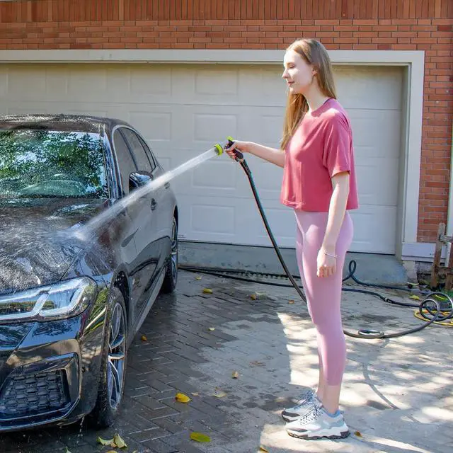 Alt view image 3 of 7 - Fevone 75ft Heavy Duty Garden Hose  5/8" ID, 600 PSI, Hybrid Polymer, Kink-Resistant, Flexible, Durable, 3/4" GHT Solid Brass Fittings